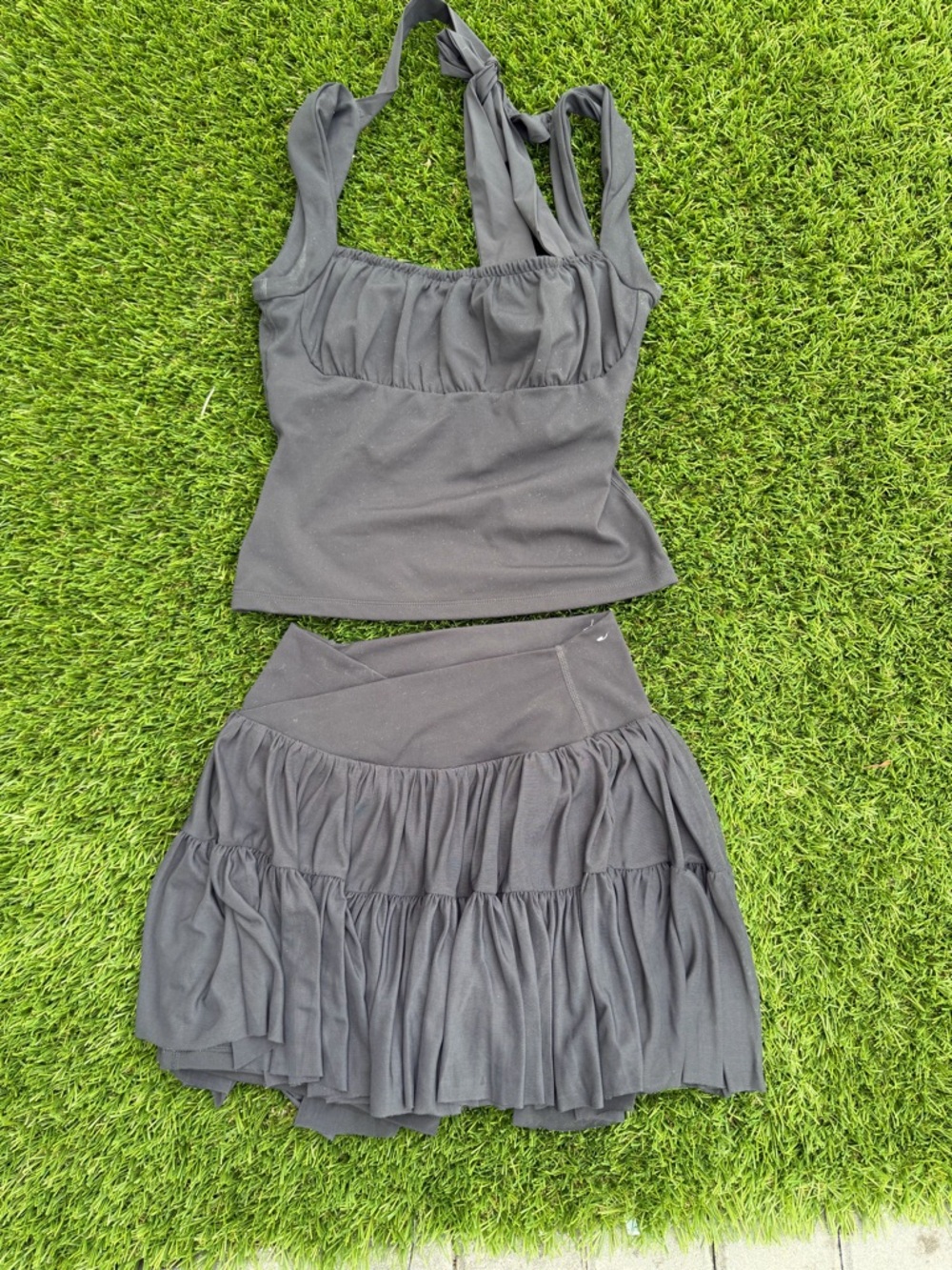 Blogilates Target Set Small Black Ruffle Tennis Skirt + Top SOLD OUT 🖤